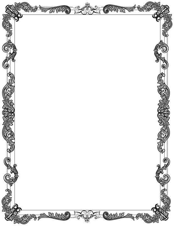 Elegant Black Ornate Frame PNG Image