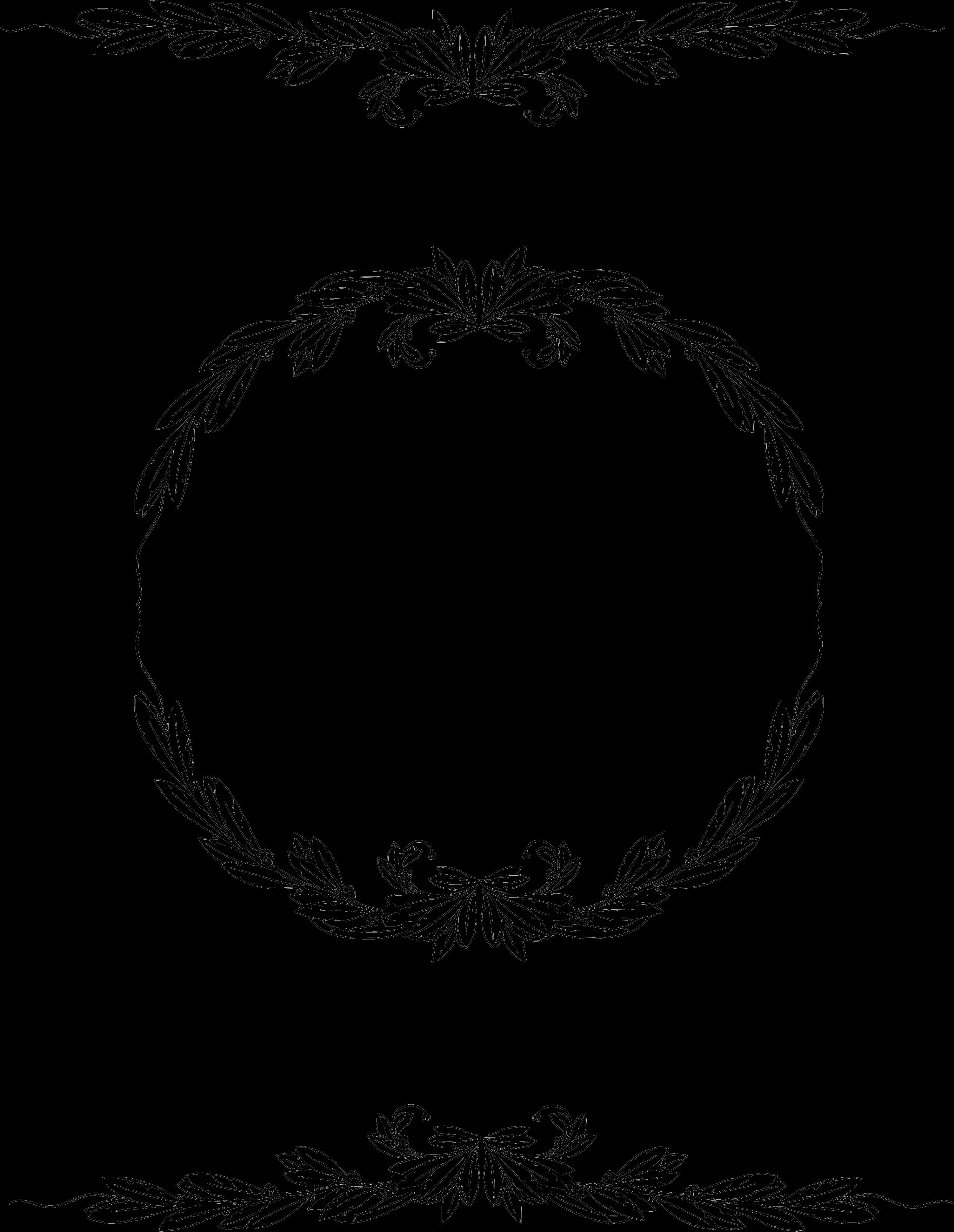 Elegant Black Round Frame Design PNG Image