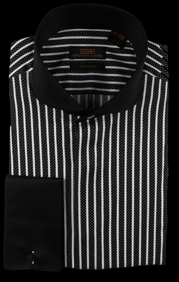 Elegant Black Striped Dress Shirt PNG Image