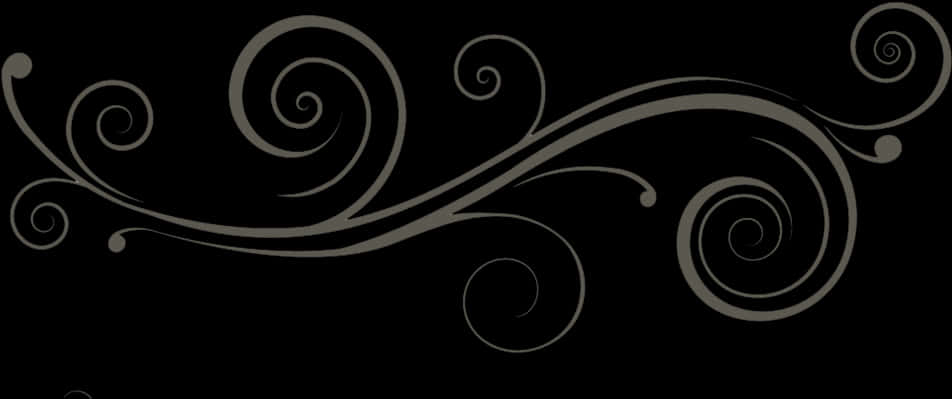 Elegant Black Swirl Design PNG Image