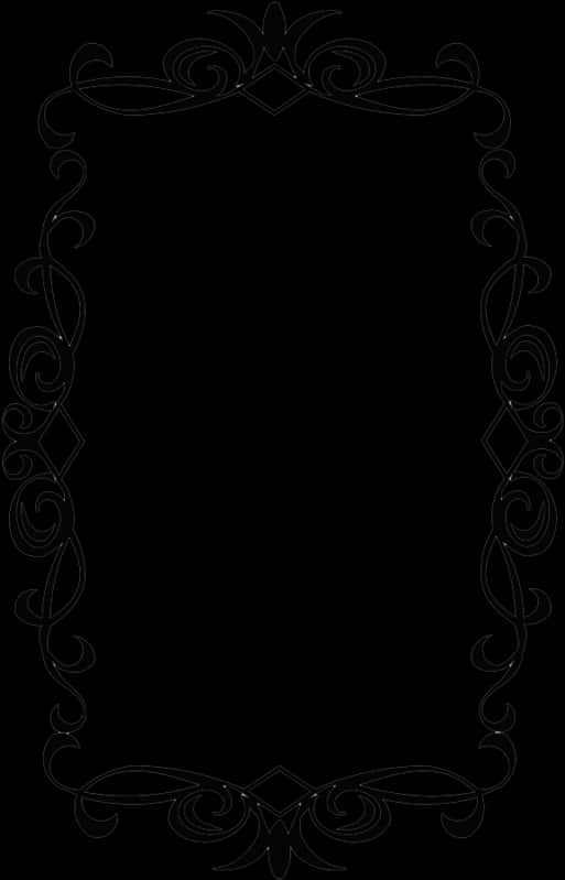 Elegant Black Vintage Frame PNG Image