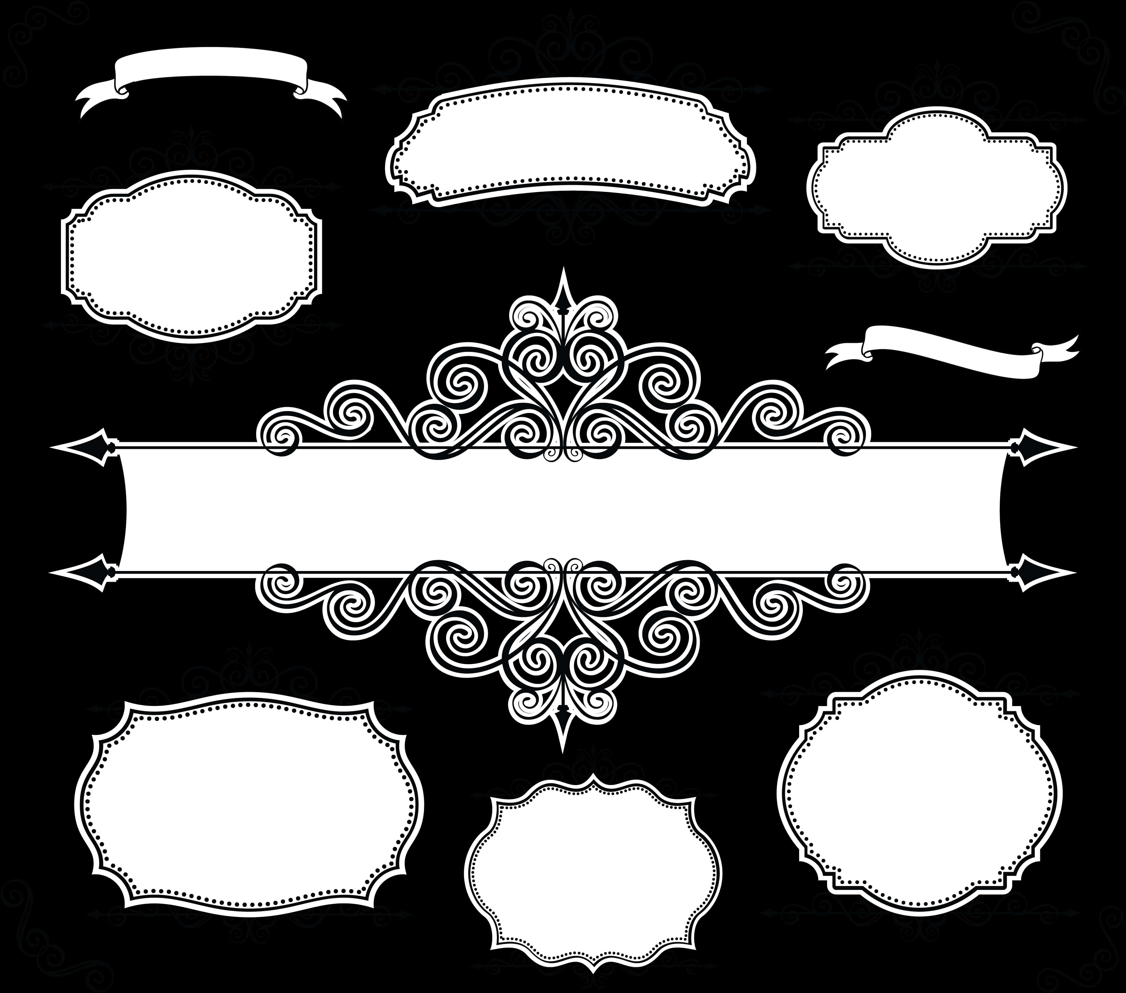 Elegant Blackand White Frame Collection PNG Image