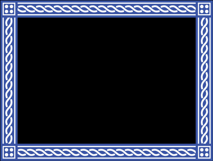 Elegant Blue Decorative Border PNG Image