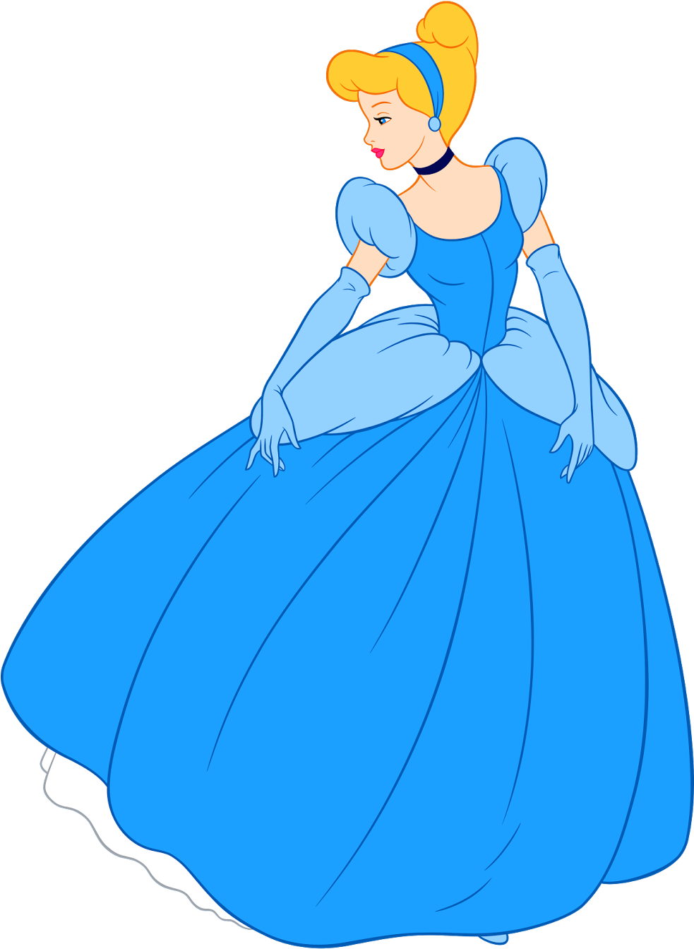 Elegant Blue Dress Princess PNG Image