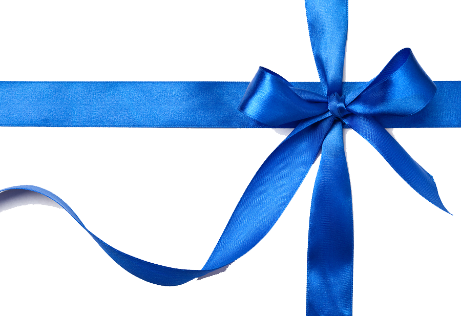 Elegant Blue Gift Ribbon PNG Image