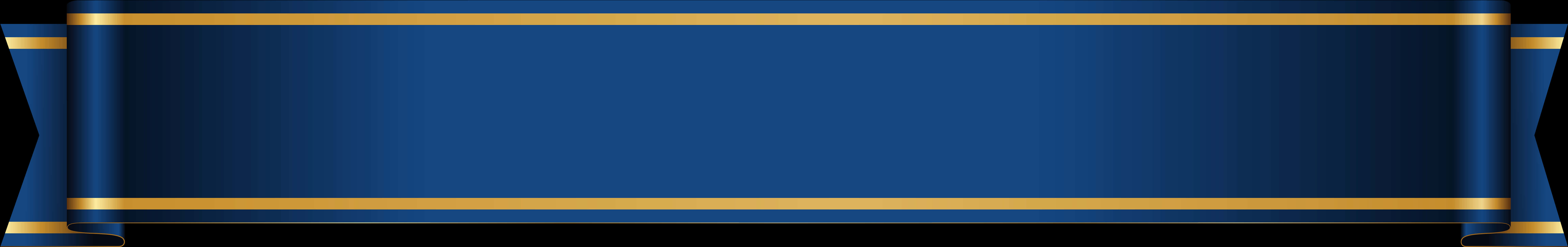 Elegant Blue Gold Banner Ribbon PNG Image