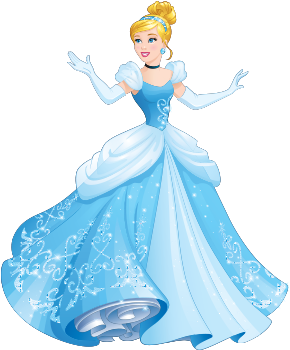 Elegant Blue Princess Gown PNG Image