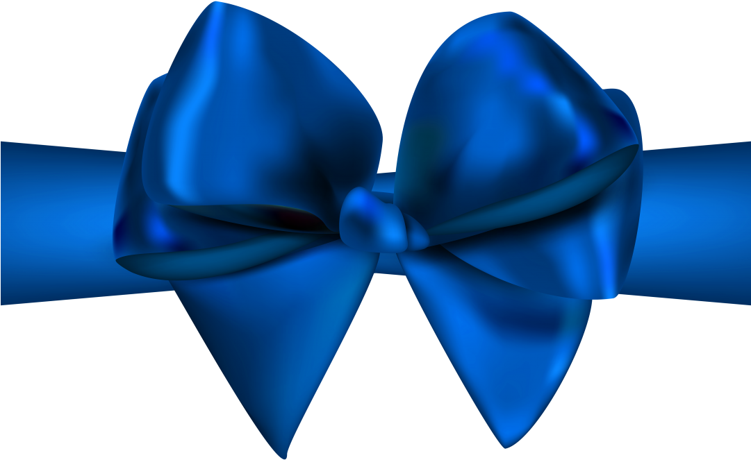 Elegant Blue Ribbon Bow PNG Image