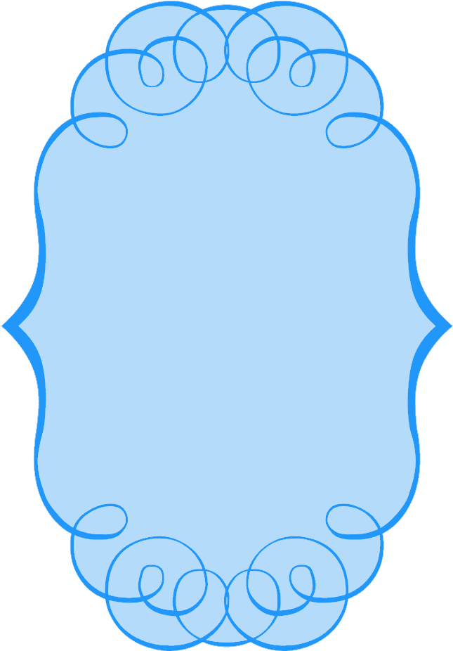 Elegant Blue Scrollwork Frame PNG Image