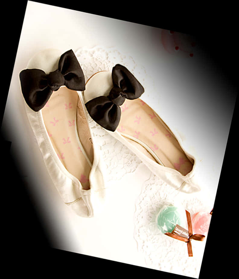 Elegant Bow Flats Product Photography PNG Image