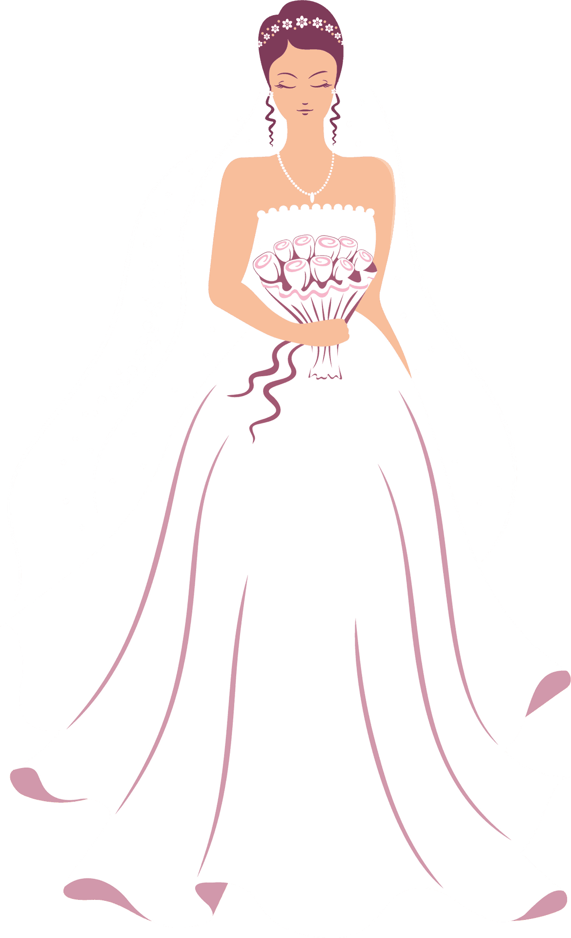 Elegant Bride Illustration PNG Image