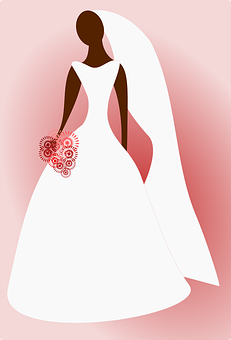 Elegant Bride Vector Illustration PNG Image