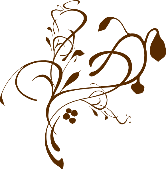 Elegant Brown Floral Design PNG Image