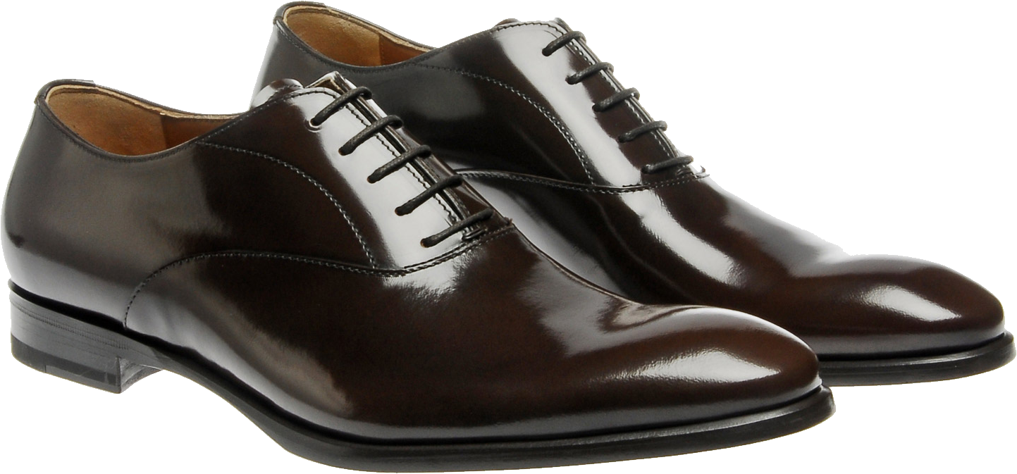 Elegant Brown Leather Dress Shoes PNG Image