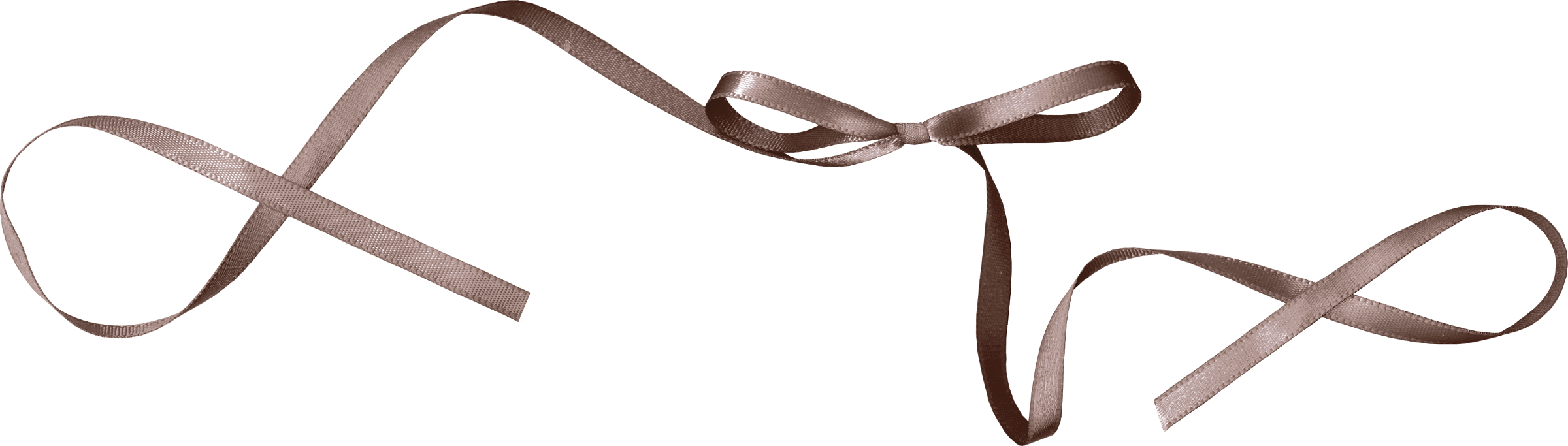 Elegant Brown Ribbon Bow PNG Image