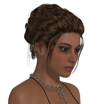 Elegant Brunette3 D Model PNG Image