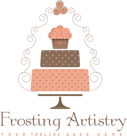 Elegant Cake Logo Design PNG Image