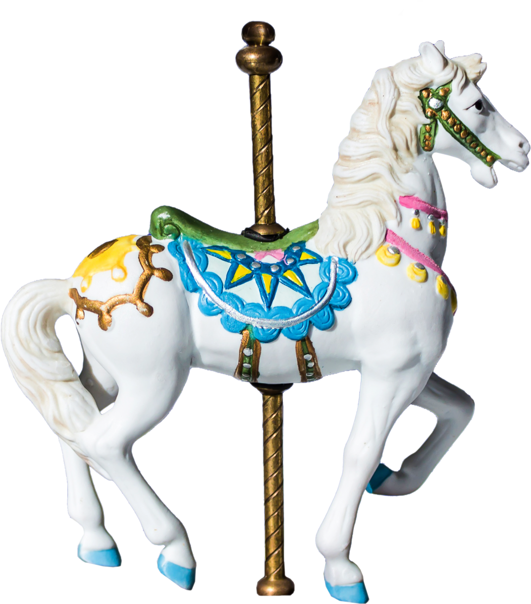 Elegant Carousel Horse Figurine PNG Image