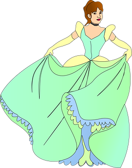 Elegant Cartoon Princess PNG Image