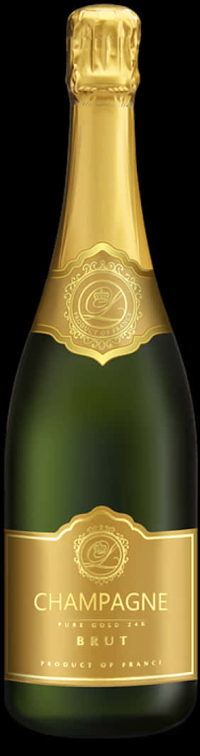 Elegant Champagne Bottle PNG Image