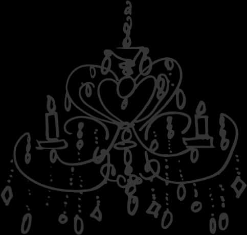 Elegant Chandelier Silhouette PNG Image