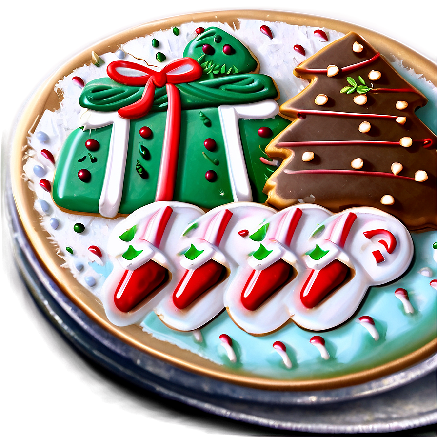 Elegant Christmas Cookie Presentation Png Bvy95 PNG Image