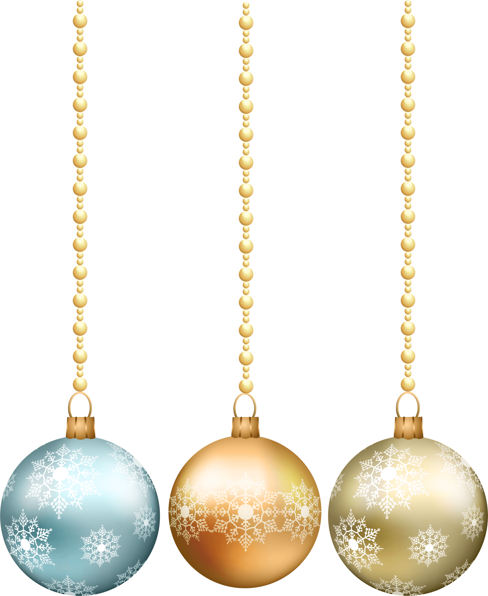 Elegant Christmas Ornaments PNG Image