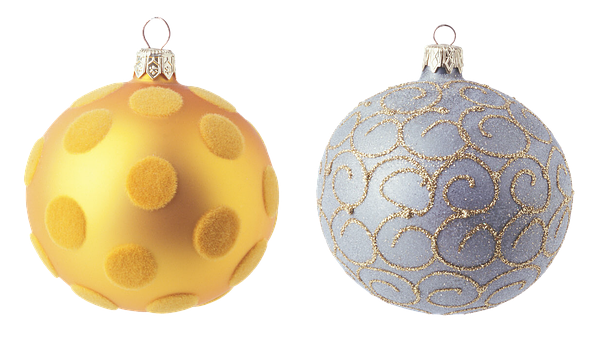 Elegant Christmas Ornaments PNG Image