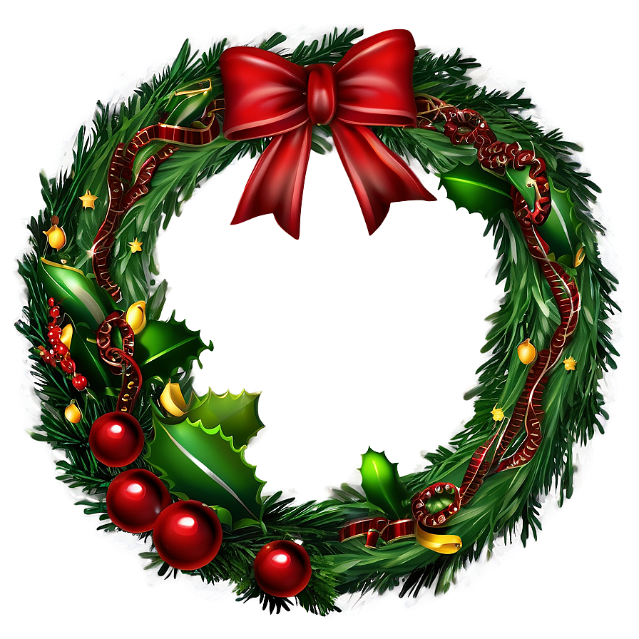 Elegant Christmas Wreath Png 05232024 PNG Image