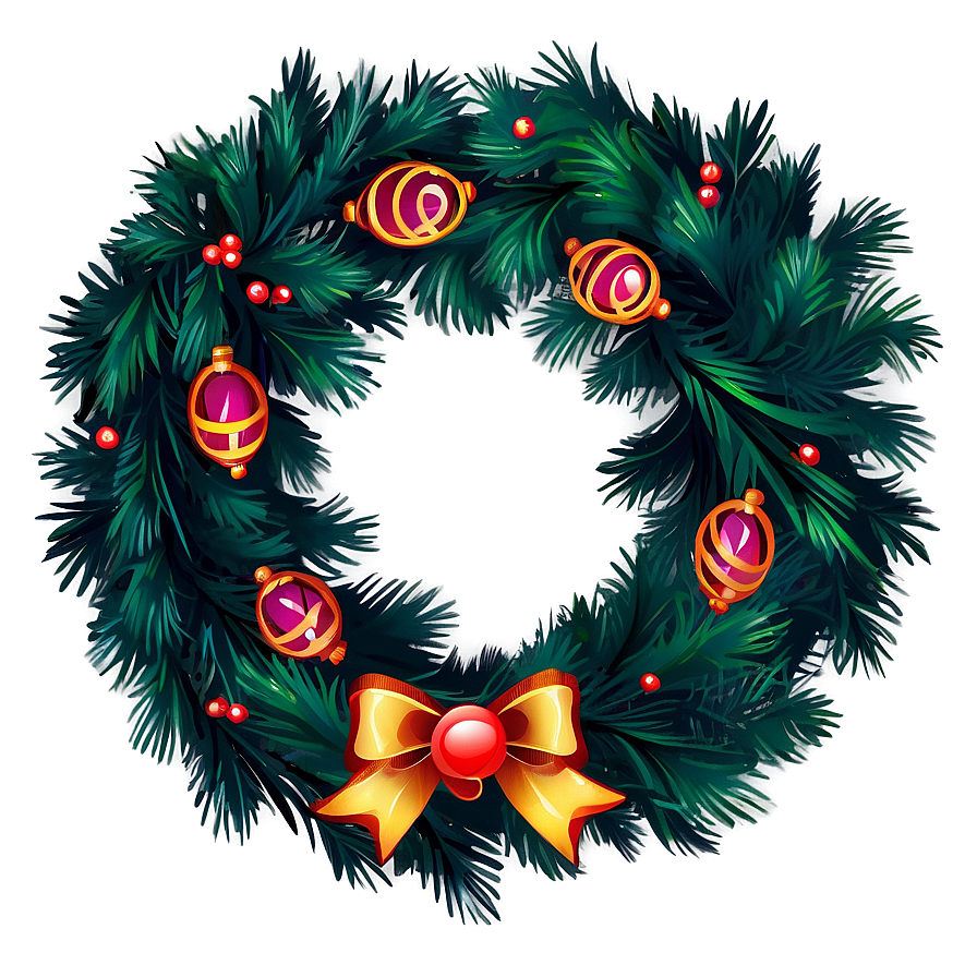 Elegant Christmas Wreath Png Gdk44 PNG Image