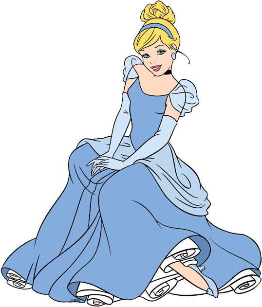 Elegant Cinderella Blue Dress PNG Image