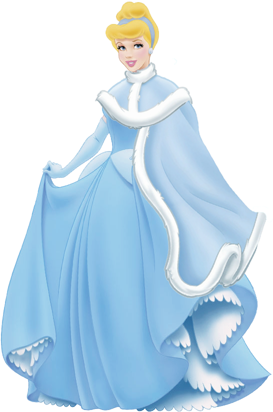 Elegant Cinderella Blue Gown PNG Image