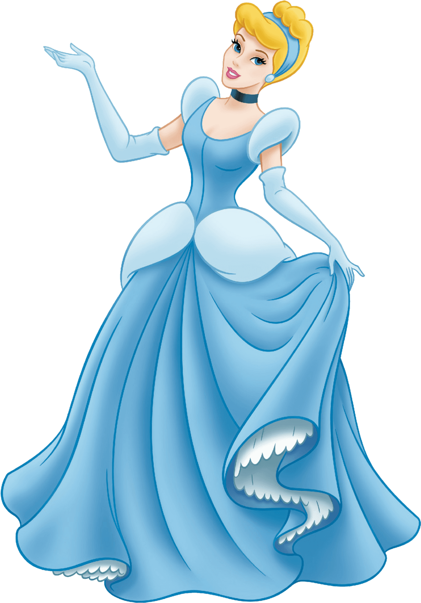 Elegant Cinderella Blue Gown.png PNG Image