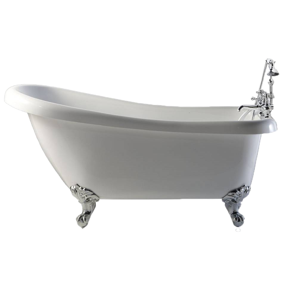 Elegant Clawfoot Bathtub PNG Image