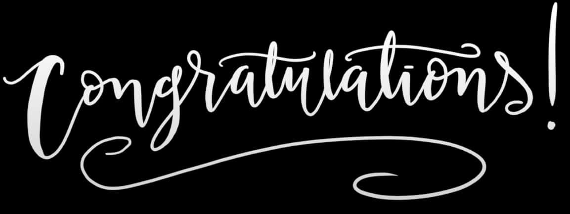 Elegant Congratulations Calligraphy PNG Image