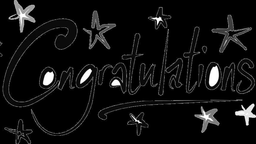 Elegant Congratulations Script PNG Image