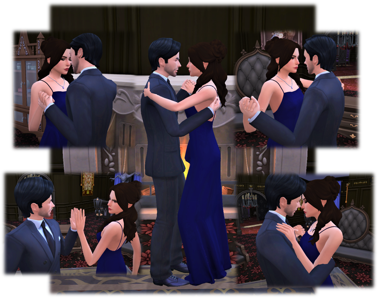 Elegant Couple Dancing Sims Composite PNG Image