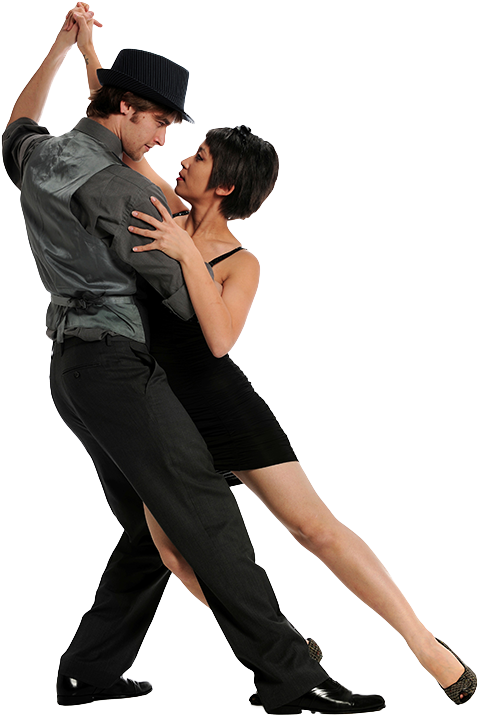 Elegant Couple Dancing Tango PNG Image