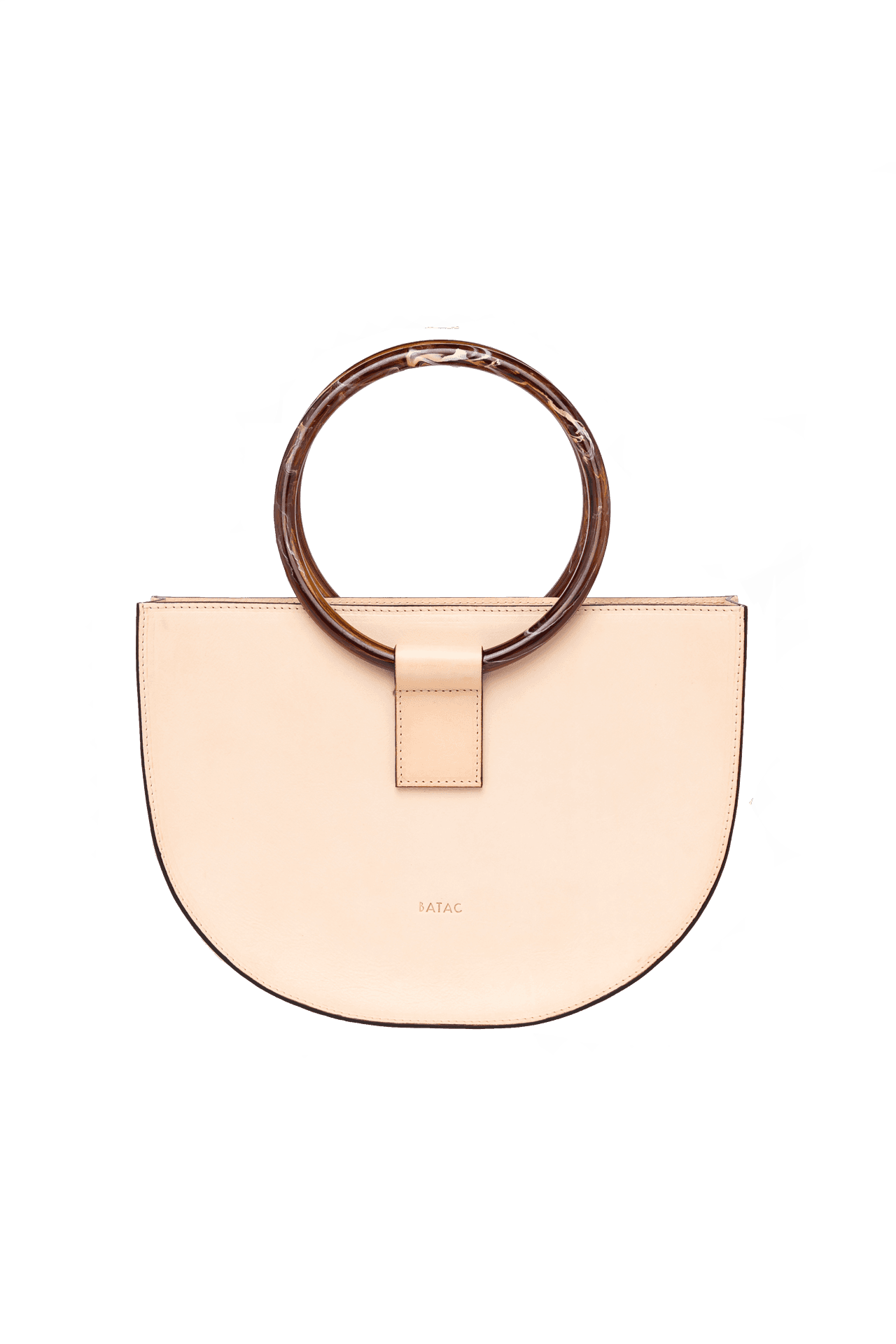 Elegant Cream Half Moon Handbag PNG Image