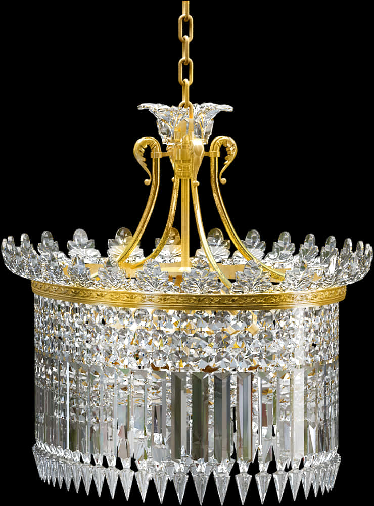 Elegant Crystal Chandelier PNG Image