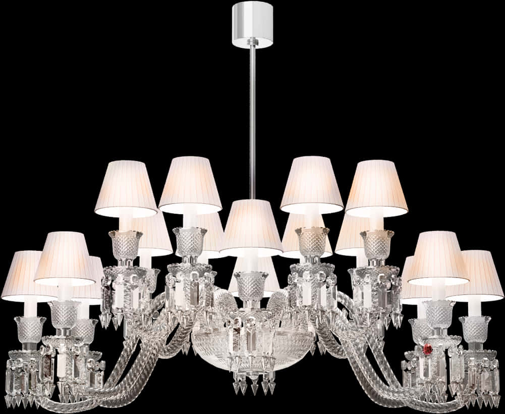 Elegant Crystal Chandelier Lighting PNG Image