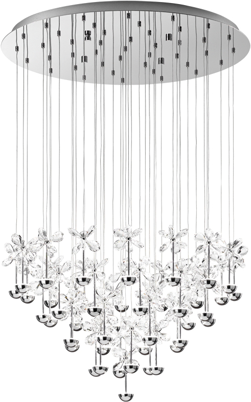 Elegant Crystal Chandelier Lighting PNG Image