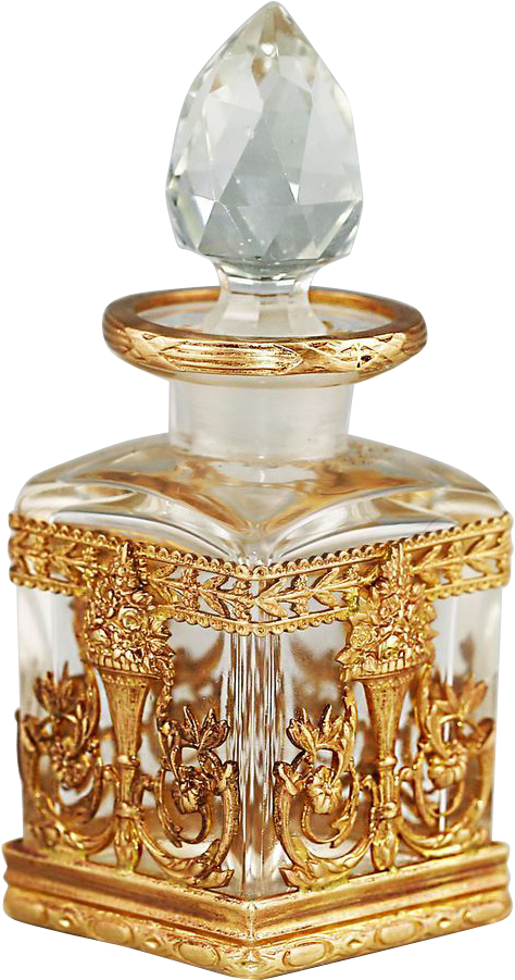 Elegant Crystal Perfume Bottle PNG Image