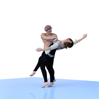 Elegant Dance Pose Couple PNG Image