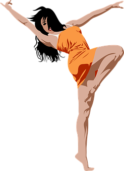 Elegant Dance Pose Vector PNG Image