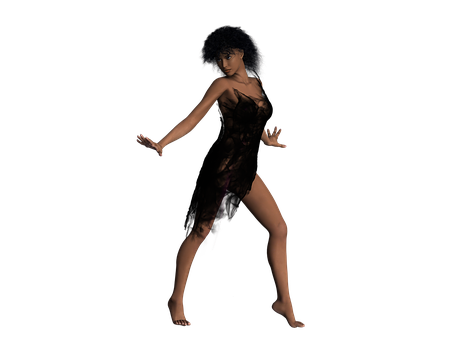 Elegant Dance Pose3 D Model PNG Image