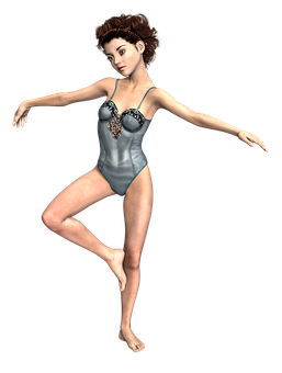 Elegant Dance Pose3 D Model PNG Image