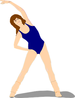 Elegant Dancer Pose Illustration PNG Image