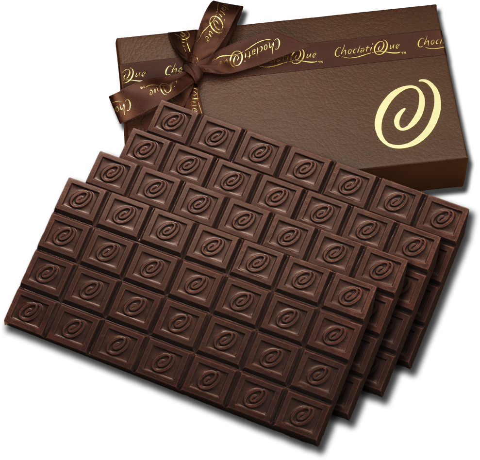 Elegant Dark Chocolate Bar PNG Image