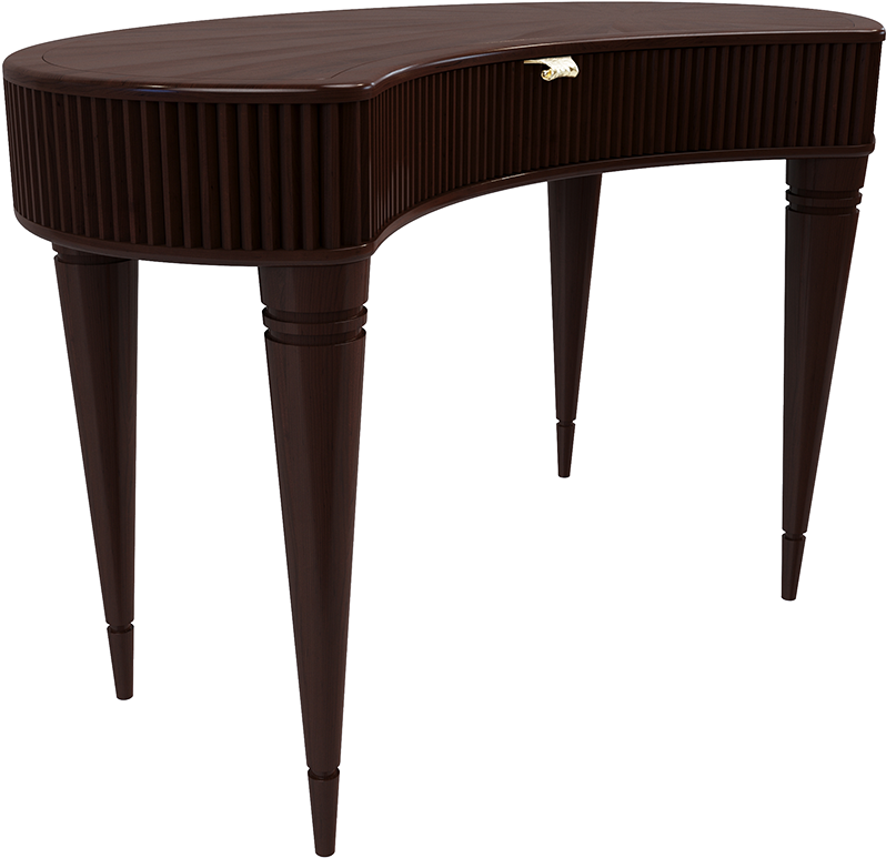 Elegant Dark Wood Dressing Table PNG Image